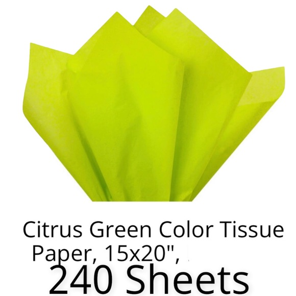 📦 SALE 📦  Tissue Paper, Citrus Green, Bulk Pack, 240 Sheets, 15x20 - Picture 2 of 2